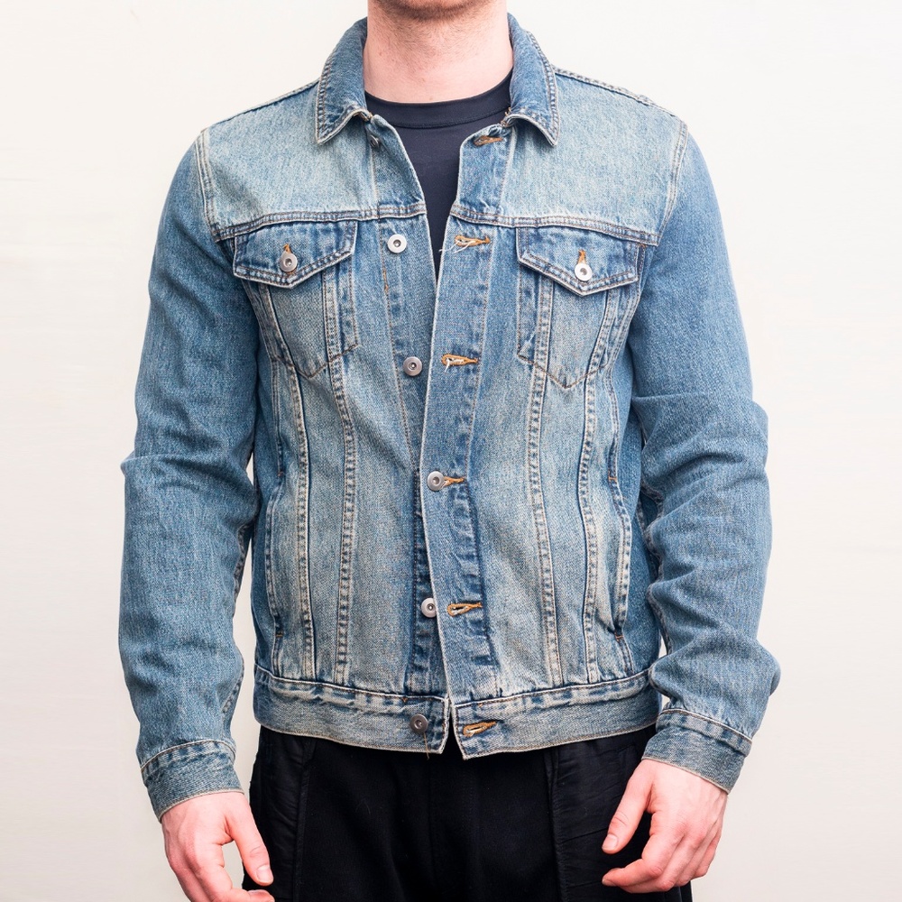 Topman Men's Light Wash Denim Jacket Size M